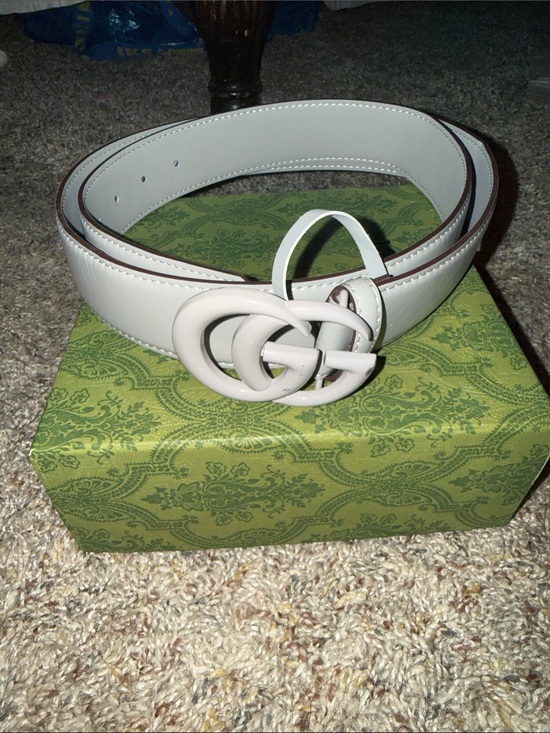 Gucci Accessories - Gray  Interlocking GG  Gucci Buckle Leather Belt